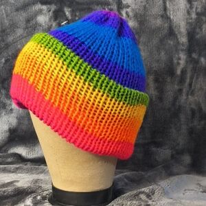 Colorful Rainbow Knit Beanie Kids/Adults